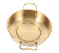 Gatuida Anti-Spill Pan Stock Pot Noodle Pot Ramen Noodles with Lid Golden 201 Stainless Steel