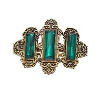 Gatuida Antiquing Hair Clip Crystal Diamond, Gold and Green Ponytail Clip, Spring Buckle Hairpin for Fashion Hair Styling and Daily Party Accessories