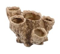 Gatuida Artificial Driftwood Stump Planter with Openings Resin Tree Root Bonsai Holder Featuring Advanced Drainage Hole Versatile Succulent Plant Container for Indoor and Outdoor