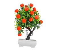 Gatuida Artificial Orange Tree Faux Potted Bonsai Simulation Orange Fruit Ornament for Home Office Wedding Kitchen Decor Plastic Small Indoor Plant Decoration