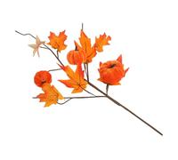Gatuida Artificial Pumpkin Maple Leaf Floral Stem Faux Fall Leaves Autumn Maple Branch for Home Decoration Thanksgiving Pumpkin Display Handcrafted Harvest Decor