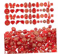 Gatuida Assorted Bohemia Beads Red Transparent Plastic Floral Heart Butterfly Craft Beads for Jewelry Making Adults DIY Bracelet Necklace Earring Accessories