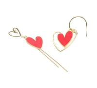 Gatuida Asymmetrical Heart Tassel Earrings for Women Fashion-forward Dangle Jewelry with Dynamic Tassel Accents Versatile Statement Accessories for Parties Dates and Weddings