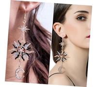 Gatuida Asymmetrical Vintage Woman Earrings Long Alloy Pendant Drop Dangle Jewelry Creative Star Sun Design for Fashion Holiday Party