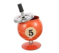 Gatuida Automatic Iron Billiard Ashtray Small Portable Ash Holder with Press Extinguishing Function Space Saving Design for Home Office Bar Smooth Polished Surface Windproof Tabletop