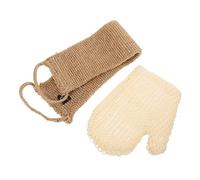 Gatuida Back Exfoliating Scrubber with Dual Texture Gloves and Jute Back Strap Rich Shower Body Scrubber for Deep Cleansing Neck Shoulders Feet Skin Exfoliator for Bath and Shower Use