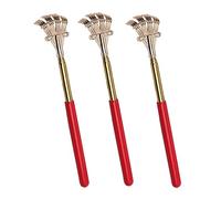 Gatuida Back Scratcher 3pcs Stainless Steel Extendable Telescopic Portable Claw Back Massager Smooth Comfortable Claws in Golden for Reaching Relieving