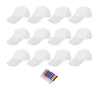 Gatuida Baseball Cap Kids: Plain Baseball Cap White Hat Kids White Party Hats Cotton Kitchen Counter Storage Dining Table Service Workshop Bench Layout Craft Project Setup, 24 PCS