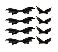 Gatuida Bat Wings Gothic Style Hair Clips Black 8pcs Halloween Artificial Leather Duckbill Clip Practical and Nice-looking Hair Accessory for Party and Halloween Theme