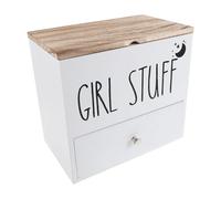 Gatuida Bathroom Tampon Storage Box Lid Wood Pad for Tampons and Swabs Organizer Bathroom Decor Girl Stuff Container