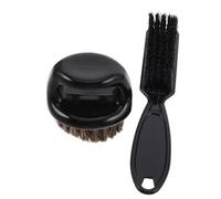 Gatuida Beard Styling Brush and Neck Hair Dusting Brush Set Boar Bristle and Nylon Hair for Men Grooming, Haircut Cleanup and Beard Taming, Black