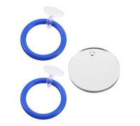 Gatuida Betta Fish Training Set with Suction Cup - 2 Blue Floating Exercise Rings and Double-sided 6cm Mirror - Betta Fish Activity Mirror Accessory for Aquarium Interaction