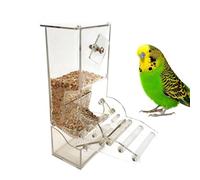 Gatuida Bird Feeder Automatic: Acrylic Parrot Feeding Box for Cage Adjustable Parrot Feeding Case for Small Birds Drinking and Eating