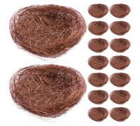 Gatuida Bird Nest Craft Set 16Pcs Artificial Moss Nests Decorative Bird Eggs for Wedding and Outdoor Garden Use