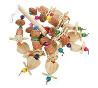Gatuida Bite Resistant Natural Wooden Bird Chew for Parrots Easy to Install Hanging Foraging for Birds Safe and Lightweight for Play and Decoration