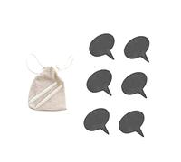 Gatuida Black Cheese Toppers with Chalk Labels Reusable Cake Inserts Decor for Desserts for Home Bakery and Parties Includes Inserts Pens and Burlap Bag