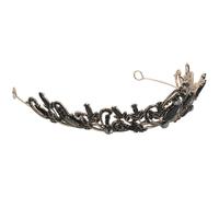Gatuida Black Crown Tiara with Rhinestone Crystal, Baroque Vintage Alloy Headpiece for Brides and Women, Multifunctional Sturdy Gothic Style Hairband Suitable for Decorations and Prom