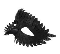 Gatuida Black Half Face Owl for Women Handcrafted Lightweight Halloween Costume Accessory with Intricate Details Versatile for Carnival Cosplay and Party Wear