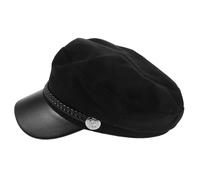 Gatuida Black Wool Beret Hat for Women Durable Panel Octagonal Vintage Design French Style Beanie for Autumn Winter Classic British Fashionable Fiddler Cap Comfortable Warm Casual Headwear