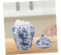 Gatuida Blue and White Porcelain Ceramic Tea Jar with Airtight Seal Multifunctional Storage Container for Loose Leaf Tea Kitchen Organization and Convenient Design