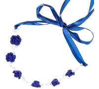 Gatuida Blue Headband for Women, Bridal Navy Wedding Hair Accessory with Crystals and Vine Design, Pearl Hairband for Brides and
