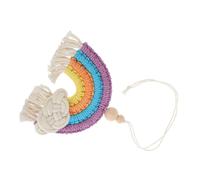 Gatuida Boho Rainbow Car Hanging Ornament Handwoven Macrame Rear View Mirror Decor With Tassels Vintage Car Accessories For Women Colorful Yarn Pendant For Car Interior Decoration