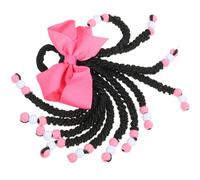 Gatuida Braided Ponytail Bowknot Hair Extensions with Beads and Rubber Bands Lightweight Synthetic Hairpieces for Women Prom and Photo Shoot