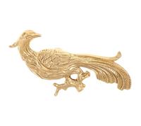 Gatuida Brass Bird Decorative Cabinet Pulls Phoenix Animal Drawer Handles Golden Brass Dresser Knobs for Furniture Bedroom Kitchen Cabinet Shoe