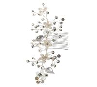 Gatuida Bridal Hair Comb with Pearls Rhinestones Elegant Floral Headpiece for Weddings Secure Fit Bridal Accessories for Bridesmaids Women Crystal Styling for Gorgeous