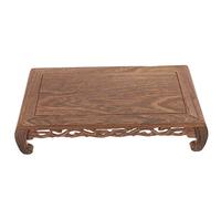 Gatuida Buddha Statue Base Wooden Display Stand Interlaced Texture for Retail Museums