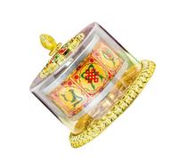Gatuida Buddhist Decor Acrylic Prayer Wheel Ornament Solar Hanging Ornament for Home Car