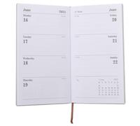 Gatuida Caramel Brown Daily Planner Notebook with Agenda Schedule Undated Academic Planner Book for Office School Students Smooth Writing Imitation Cover