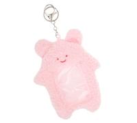 Gatuida Card Keychain Card Protector Plush Pink for Postcards Workers and Staff Case
