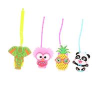 Gatuida Cartoon Silicone Bottle Sleeve 4pcs Set for 30ml Small Bottles Portable Hand Sanitiser Holder with Elephant Panda Pineapple Owl Design for Travel Use