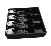 Gatuida Cash Register Drawer Tray with Divided Compartments and Money Clip Abs Stainless Steel Cash Organizer for Supermarkets Shops and Home Use Replacement Insert for Organized Currency