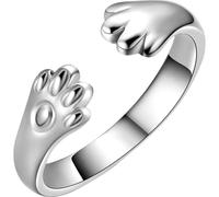 Gatuida Cat Claw Open Adjustable Ring for Women, Platinum Color Finger Jewelry Decor, Creative Modeling Finger Ring Suitable for Daily Wear and