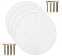 Gatuida Ceiling cover: 4 round cover plates for switch boxes, white round flat wall hole cover made of plastic with 8 metal centre screws for the home office