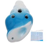 Gatuida Ceramic 6-hole Conch Shaped Ocarina Musical Instrument for Beginners, Blue Wind Instrument for Practice and Folk Music Random Style