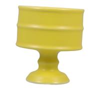 Gatuida Ceramic Candle Holder with High Footed Design Versatile Porcelain Candlesticks and Dessert Cup in Yellow Extended Burn for Wedding Dining Table Centerpiece and Home Decor