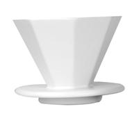 Gatuida Ceramic Coffee Drip Filter Cup Octagonal Thickened Reusable Coffee Pot Filter for People White