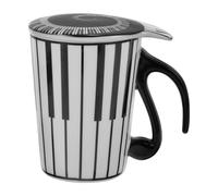 Gatuida Ceramic Coffee Mug with Handle Piano Key 12 Oz for Office Workers | Smooth Rim and Thick Base, Cute Cartoon Style, Breakfast or Restaurant Drinks