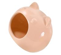Gatuida Ceramic Hamster Hideout Small Pet House Cooling Cute Guinea Pig Hut Comfortable Bed Large Light Orange Suitable for Hamsters and Gerbils