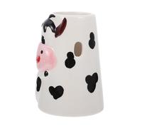 Gatuida Ceramic Hamster Water Bottle Holder Stand Durable Eco Friendly Cow Design Practical Pet Water Dispenser for Small Pets Rabbits and Hamsters Comfortable Drinking Position