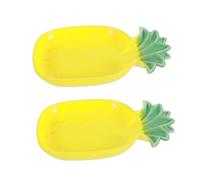 Gatuida Ceramic Pet Feeding Bowl Set 2pcs Pineapple Design Small Animal Food Bowl for Hamsters Rabbits Pet Feeder Sturdy Non-tip Food Dish for Rodents and Guinea Pigs