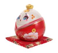 Gatuida Ceramic Snake Year Money Saving Bank Realistic Animal Figurine Cash Jar Yellow Coin Container Decorative Piggy Bank Gift for Prosperity and Finance Management