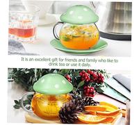 Gatuida Ceramic Tea Cup with Strainer Lid and Coaster Portable Tea Mug Coffee Juice Reusable Infuser Cup for Home Office and Gift Use