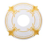 Gatuida Chandelier Medallion, PU Ceiling Medallion, 12.2"OD X 3.9"ID | Ceiling Mounting Cover for Light Fixture and Ceiling Fan, Ornate Carved Pattern, Embossed Medallion for Hallway Living Room