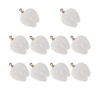 Gatuida Charms with Dangle Charm Pendant 10pcs Tooth Resin White and Easy Layering Cute and Realistic Tooth Design, Present for Birthdays Or Holidays for Jewelry Making and Necklaces
