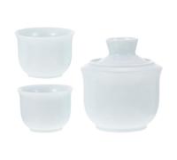 Gatuida Chinese Style Ceramic Wine Warmer Sky-Blue Multifunctional Porcelain Liquor Warmer with Smooth Surface and Touch Liner Traditional Sake Cups Included for Winter Wine Drinking