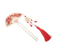 Gatuida Chinese Traditional Enamel Metal Flower Hair Stick with Elegant Tassel Handmade Retro Hairpin for Women Oriental Charm Hair Chopsticks for Weddings Parties and Cultural